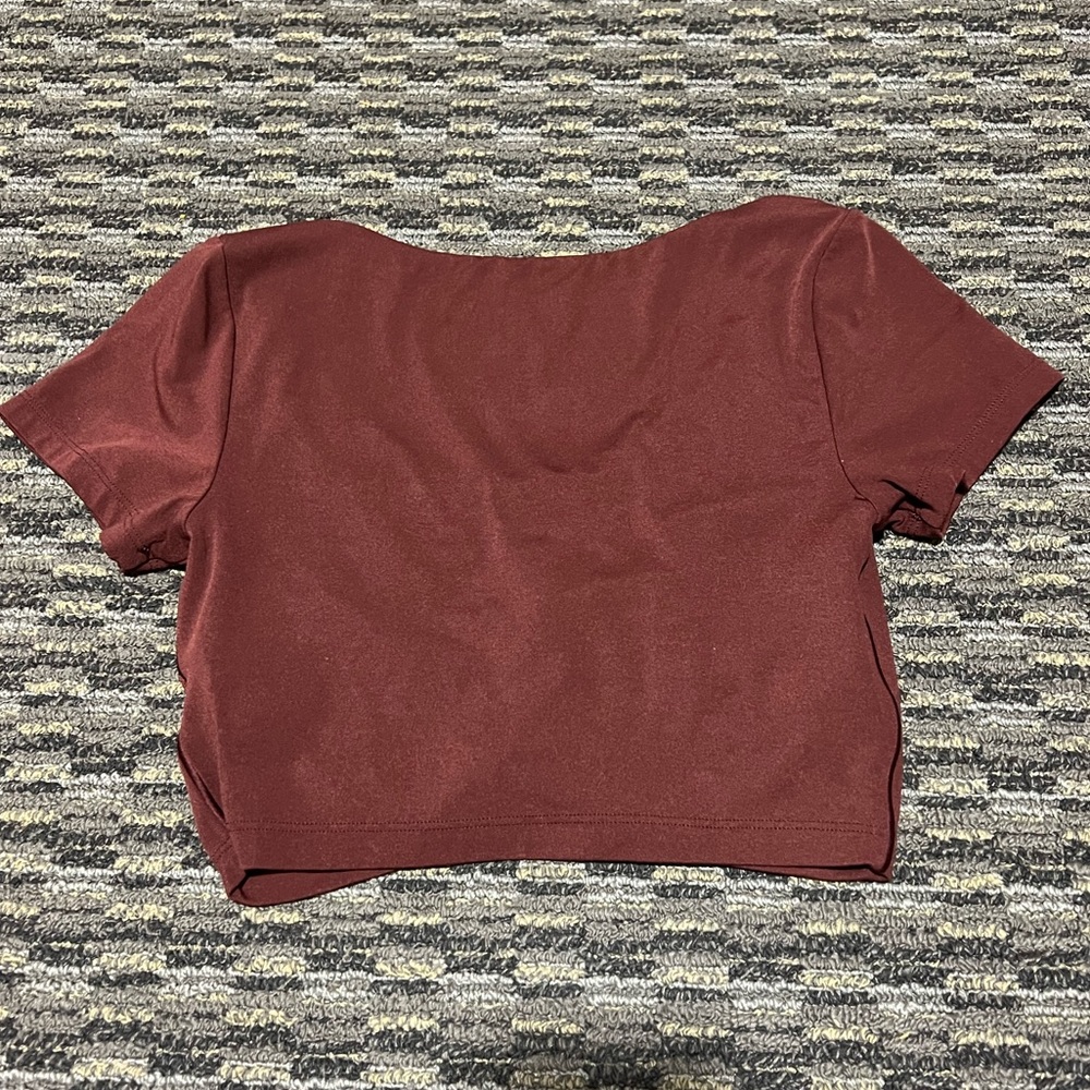 Aerie offline maroon cinched crop top size small - Picture 2 of 3